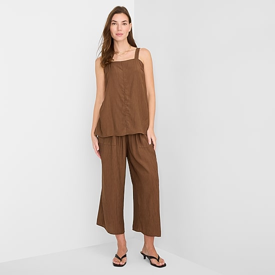 A.N.A Womens Tall Wide Leg Cropped Pant