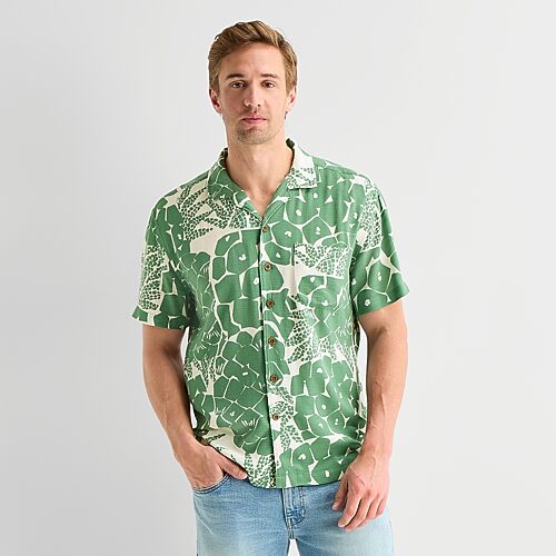 St. John's Bay Mens Short Sleeve Camp Shirt, Xx-large, Green