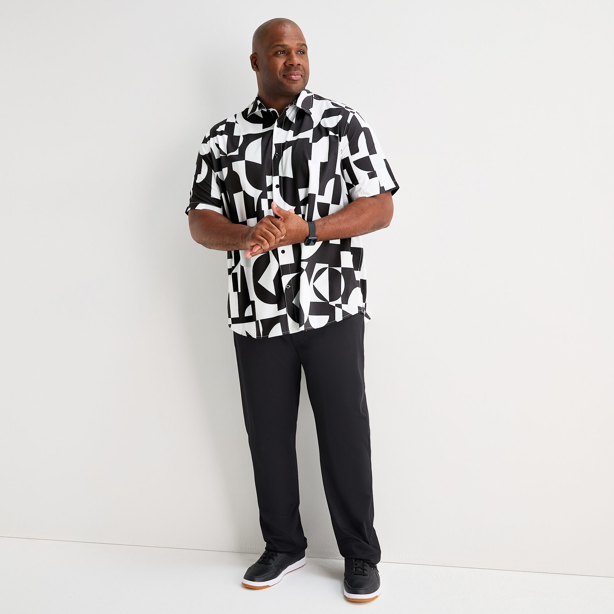 Stylus Mens Short Sleeve Regular Fit Big and Tall Button-Down Shirt