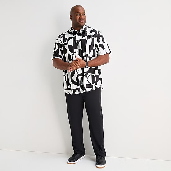 Stylus Mens Short Sleeve Regular Fit Big and Tall Button-Down Shirt