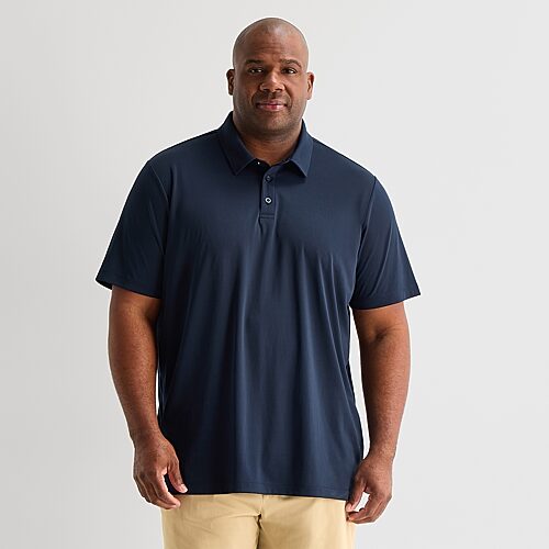 Stylus Big And Tall Mens Regular Fit Short Sleeve Polo Shirt In Blue