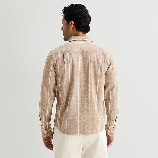 mutual weave Mens Long Sleeve Classic Fit Button-Down Shirt