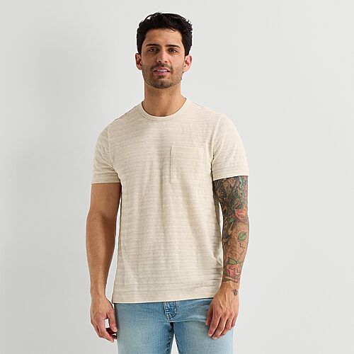 mutual weave Mens Round Neck Short Sleeve T-Shirt, Xx-large, Beige
