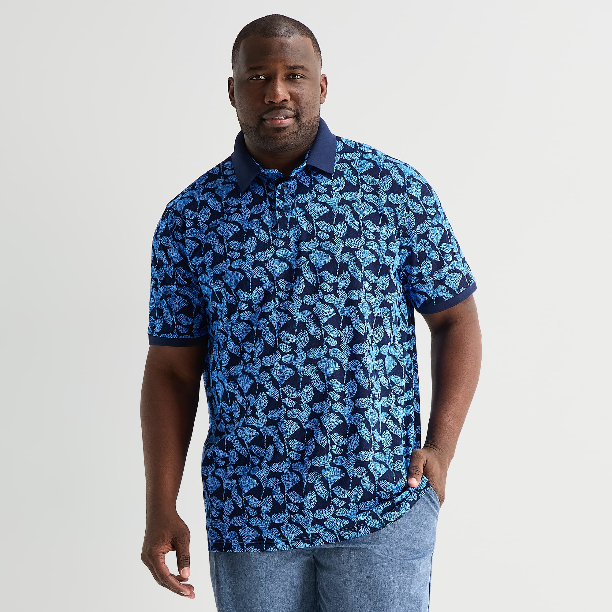 Shaquille O'Neal XLG™ Big and Tall Mens Regular Fit Short Sleeve Polo Shirt