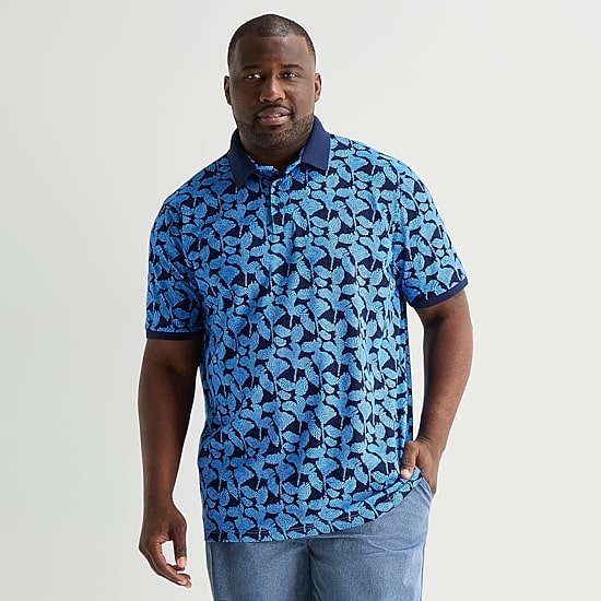 Shaquille O'Neal XLG™ Big and Tall Mens Regular Fit Short Sleeve Polo Shirt