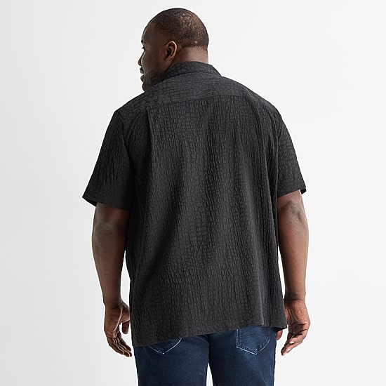 Shaquille O'Neal XLG™ Mens Short Sleeve Regular Fit Big and Tall Button-Down Shirt