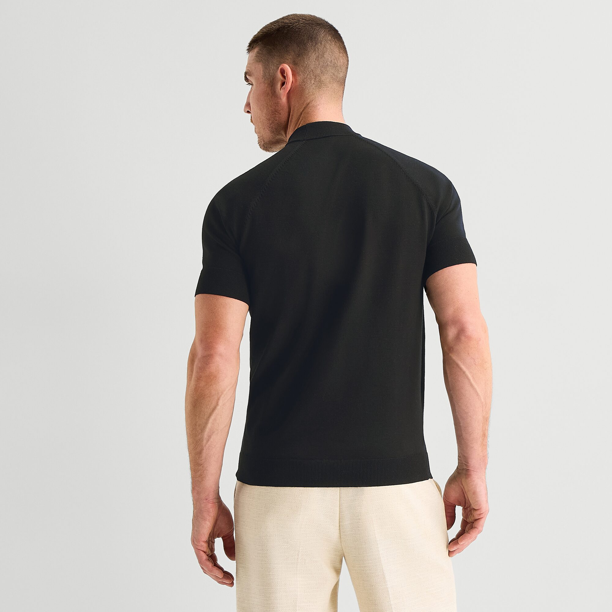 J. Ferrar Mens Mock Neck Short Sleeve Pullover Sweater
