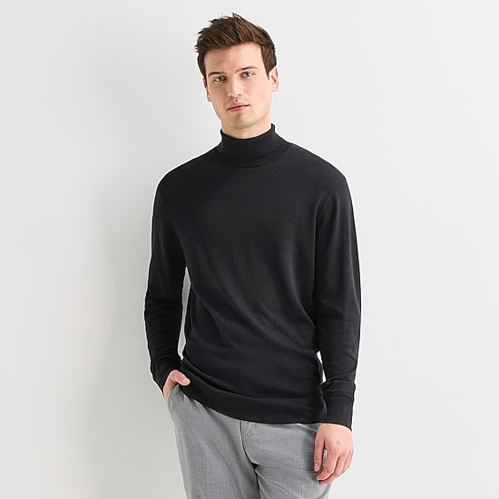 J. Ferrar Mens Long Sleeve Regular Fit Turtleneck