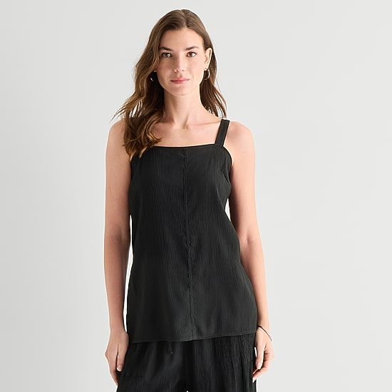 A.N.A Womens Square Neck Sleeveless Tunic Top