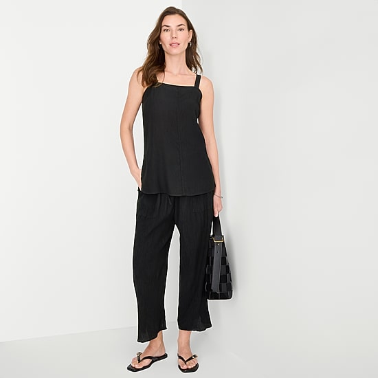 A.N.A Womens Square Neck Sleeveless Tunic Top