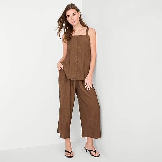 a.n.a Womens Square Neck Sleeveless Tunic Top