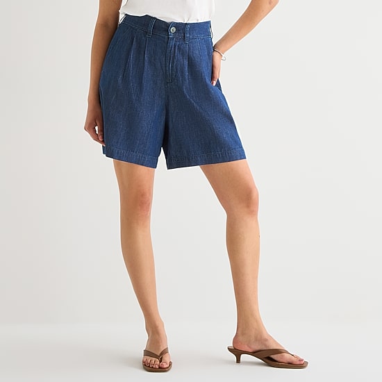 a.n.a Womens 7" High Rise Tailored Denim Short