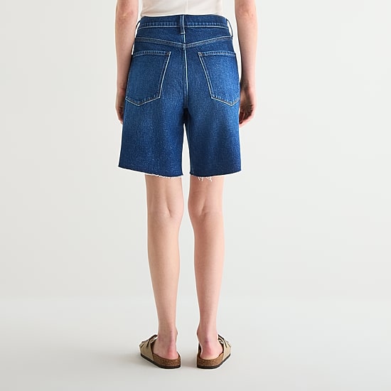A.N.A Frayed Hem Womens 9" Mid Rise Bermuda Short