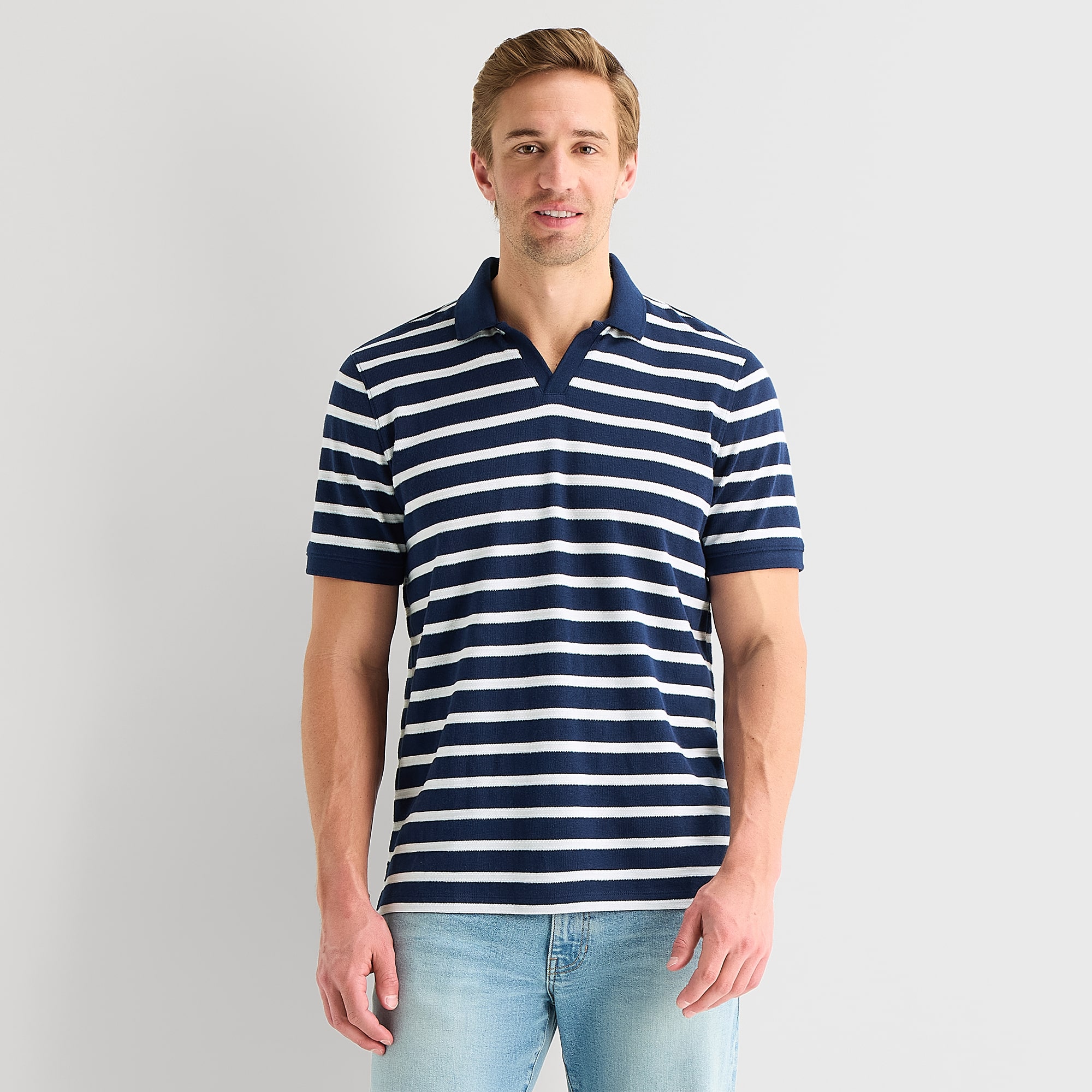St. John's Bay Johnny Collar Mens Classic Fit Short Sleeve Polo Shirt
