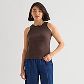 a.n.a Womens High Neck Sleeveless Tank Top