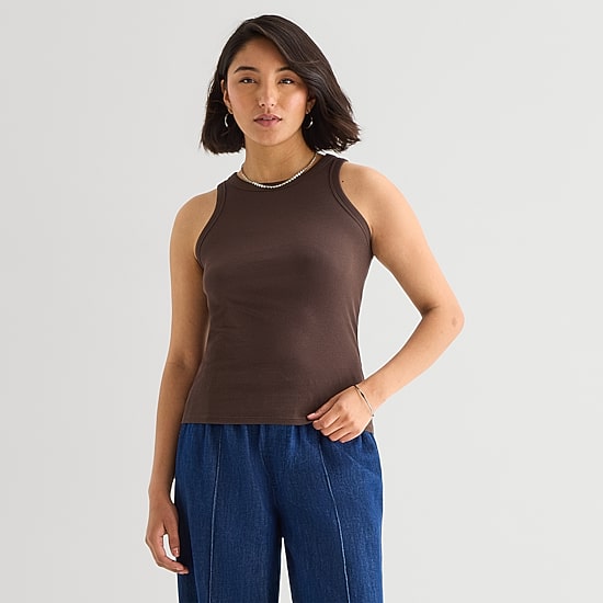 a.n.a Womens High Neck Sleeveless Tank Top