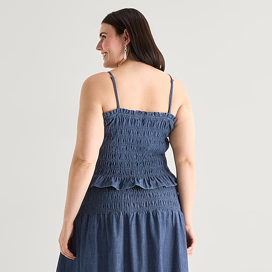 A.N.A Womens Plus Square Neck Sleeveless Tank Top