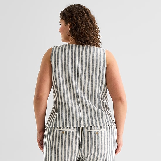 a.n.a Womens Plus Square Neck Sleeveless Vest