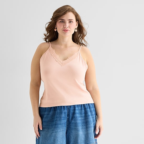 A.N.A Womens Plus V Neck Sleeveless Tank Top