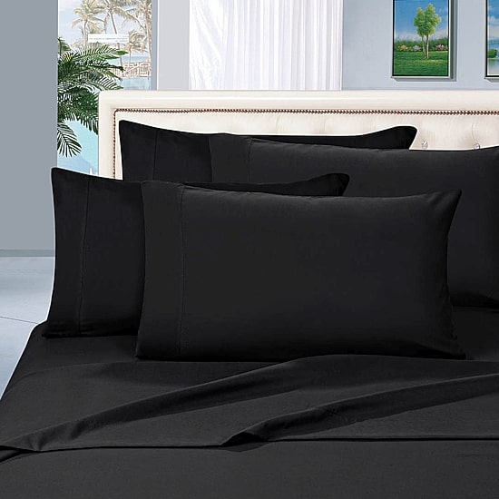Elegant Comfort Wrinkle Resistant Solid Microfiber Bed Sheet set with Deep Pocket