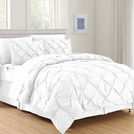 Elegant Comfort Silky Soft Complete Set Includes Bed Sheet Set with Double Sided Storage Pockets