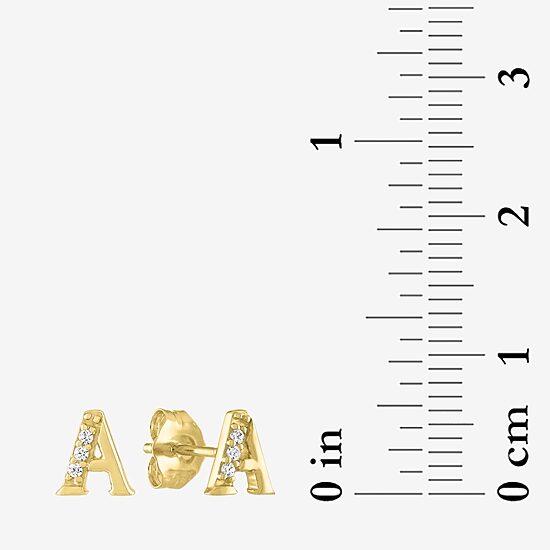 Diamond Addiction Lab-Grown (G-H / Si2-I1) Diamond Accent Initial Stud Earrings in 10K Gold