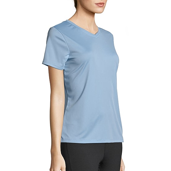 Hanes Womens Cool-DRI V Neck Short Sleeve Performance T-Shirt