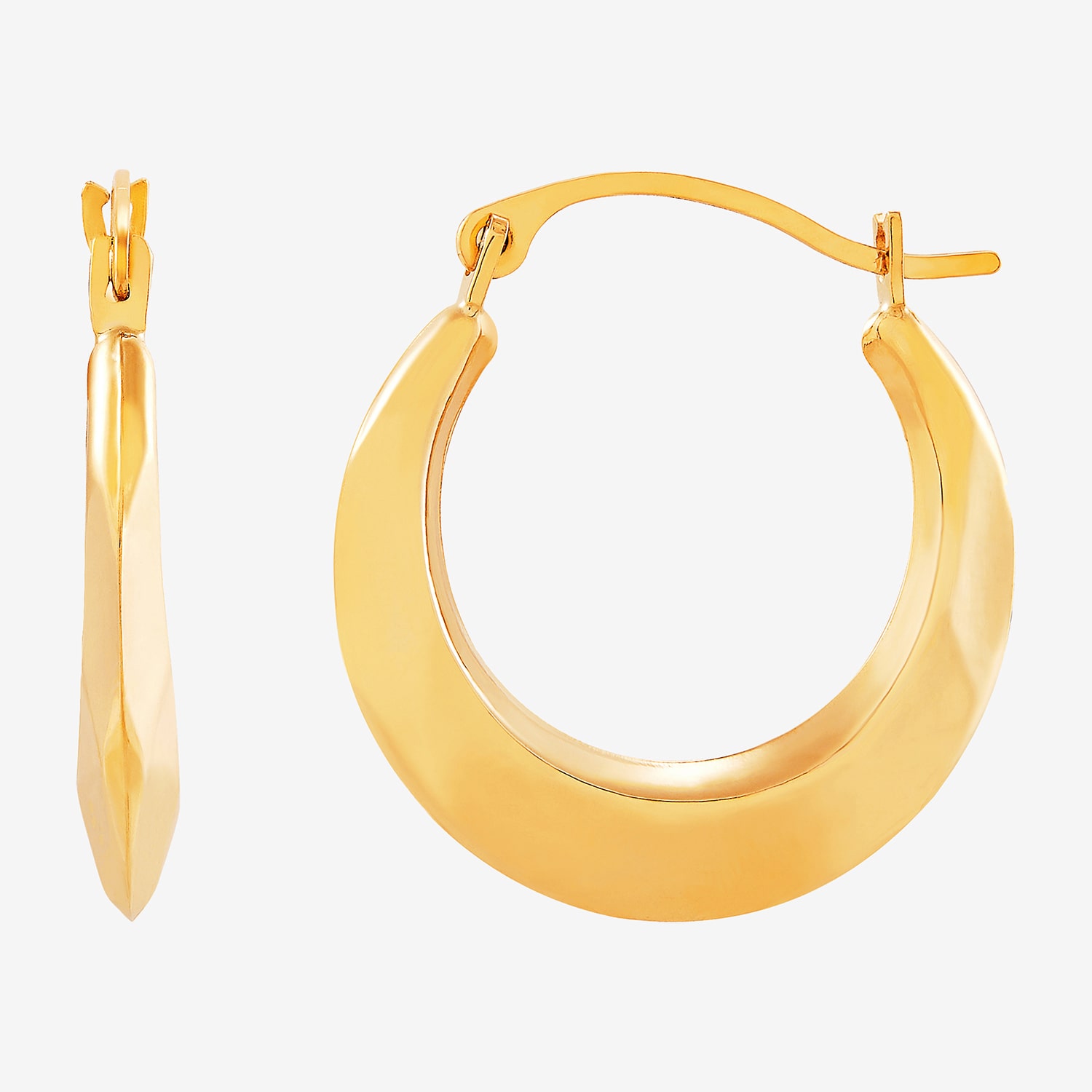 Womens 14K Gold 20mm Round Hoop Earrings