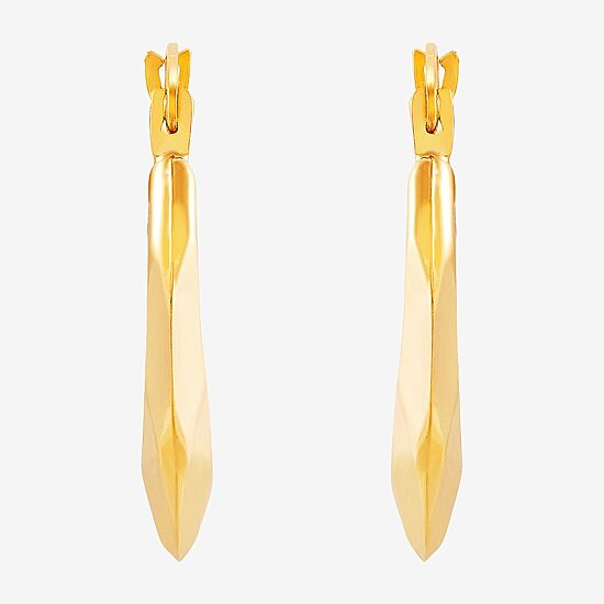 Womens 14K Gold 20mm Round Hoop Earrings