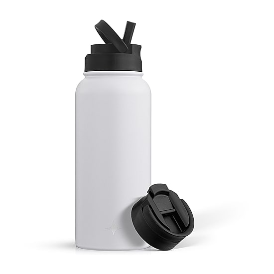 Joyjolt Insulated Water With Flip Lid & Sport Straw Lid - 32 Oz Insulated 32 Oz. Water Bottle