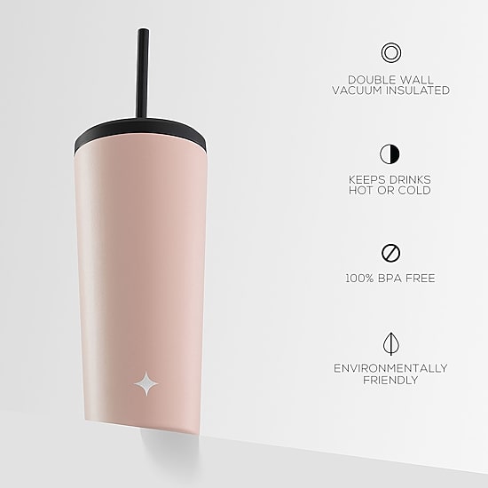 Joyjolt Insulated Tumbler With Flip Lid And Straw - 20 Oz Insulated Tumbler