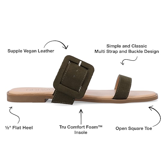 Journee Collection Womens Kerris Adjustable Strap Flat Sandals