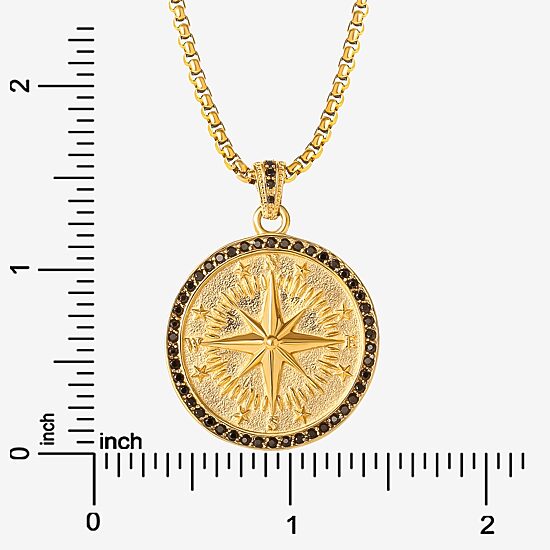 Shaquille O'Neal XLG™ Mens Lab Created Black Cubic Zirconia Stainless Steel Round 22 Inch Pendant Necklace