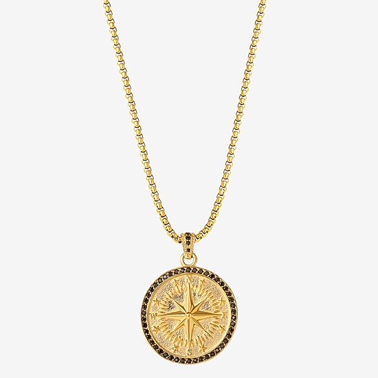 Shaquille O'Neal XLG™ Mens Lab Created Black Cubic Zirconia Stainless Steel Round 22 Inch Pendant Necklace