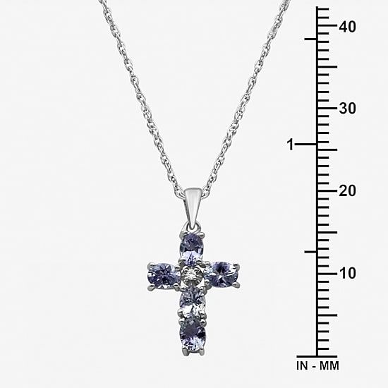 Limited Quantities! Womens Diamond Accent Genuine Blue Tanzanite Sterling Silver Oval 18 Inch Pendant Necklace