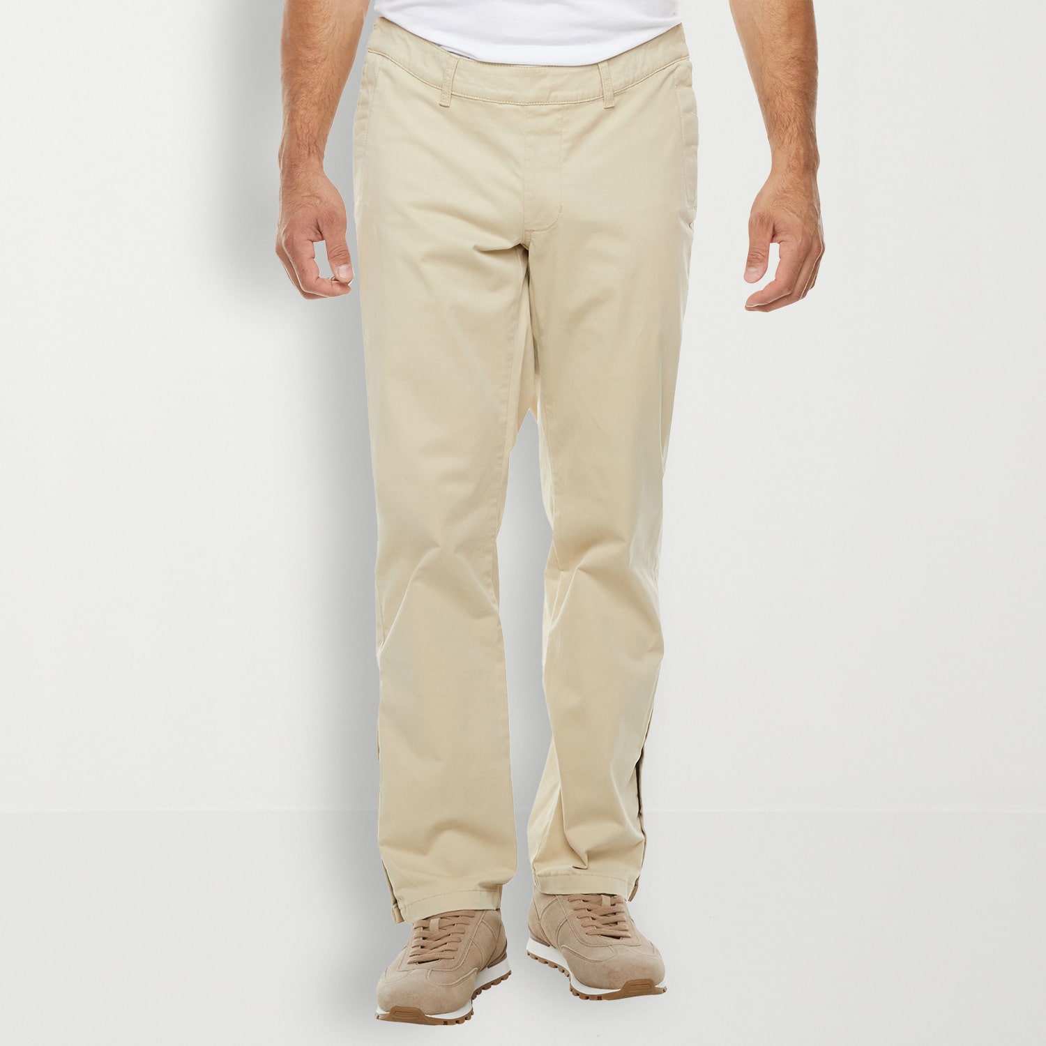 St. John's Bay Seated Chino Mens Adaptive Adjustable Features Easy-on + Easy-off Regular Fit Flat Front Pant