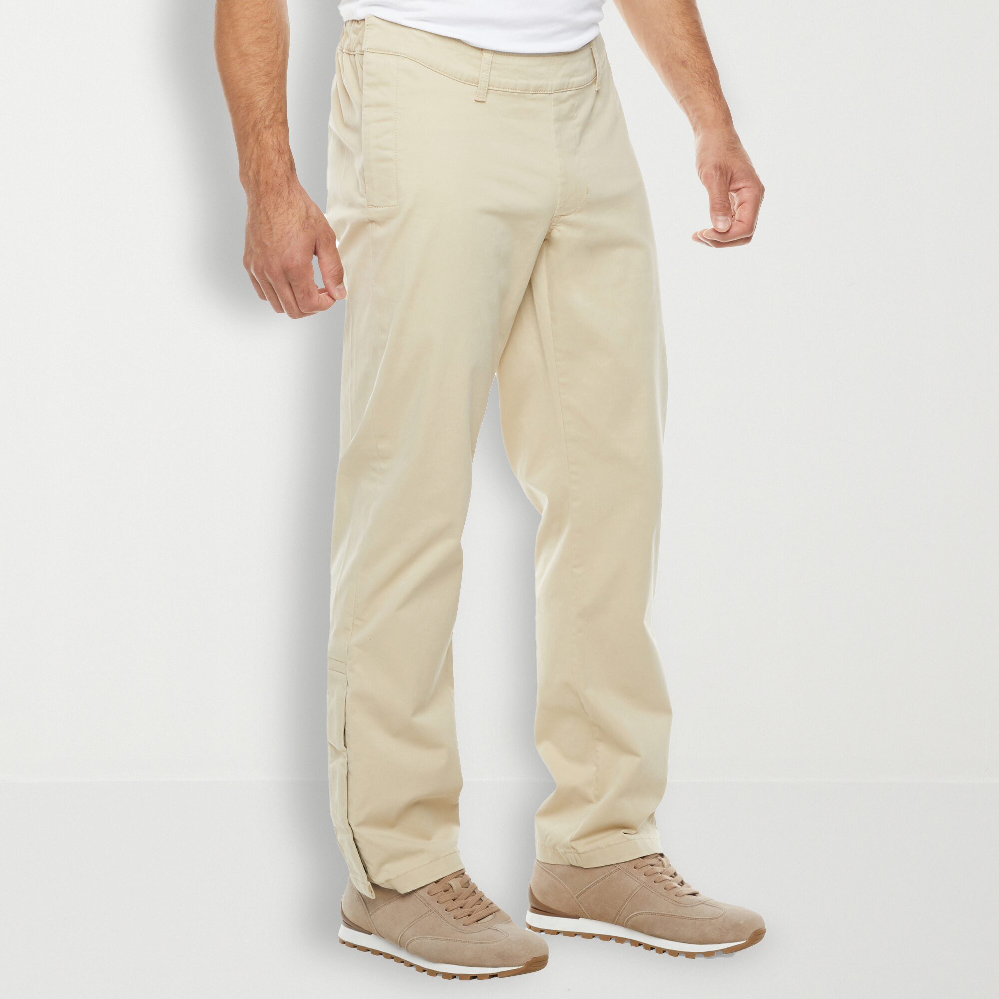 St. John's Bay Seated Chino Mens Adaptive Adjustable Features Easy-on + Easy-off Regular Fit Flat Front Pant