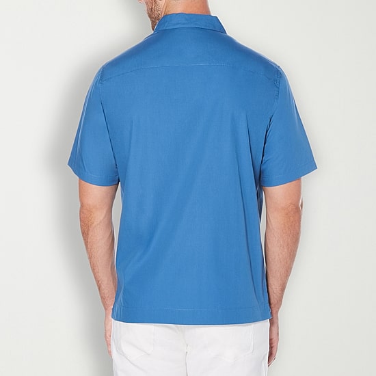 Cubavera Embroidered Button-Down Mens Short Sleeve Camp Shirt