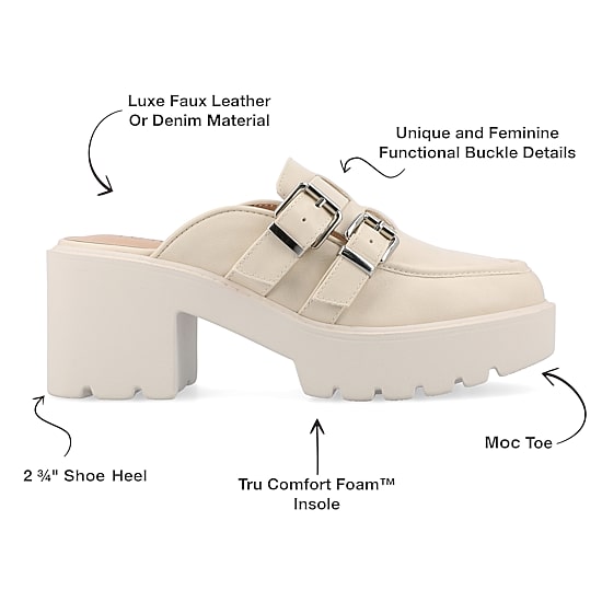 Journee Collection Brydie Womens Moc Closed Toe Block Heel Pumps