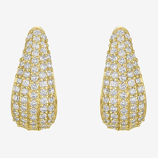 Diamond Addiction (G-H / Si2-I1) Womens 1/2 CT. T.W. Lab Grown White Diamond 10K Gold 15mm Hoop Earrings