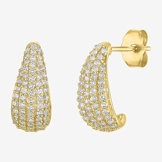 Diamond Addiction (G-H / Si2-I1) Womens 1/2 CT. T.W. Lab Grown White Diamond 10K Gold 15mm Hoop Earrings