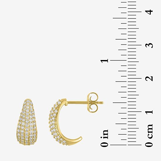 Diamond Addiction (G-H / Si2-I1) Womens 1/2 CT. T.W. Lab Grown White Diamond 10K Gold 15mm Hoop Earrings