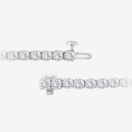 (F / Si2) Womens 7 Ct.T.W. Lab Grown White Diamond 10K Gold 7 Inch Tennis Bracelet