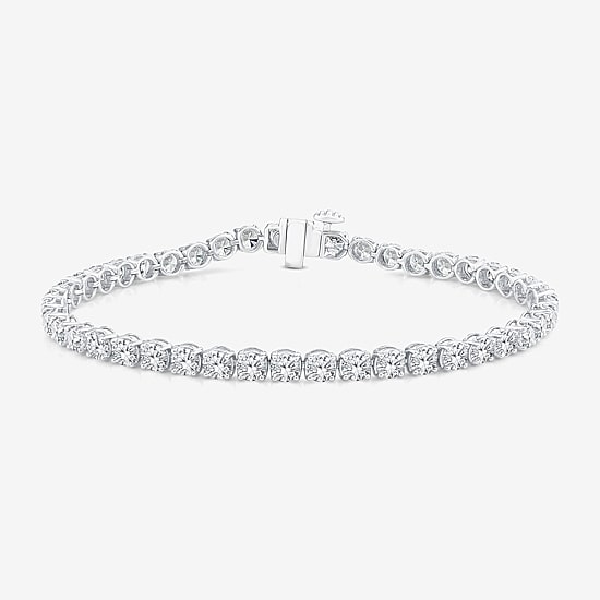 (F / Si2) Womens 7 Ct.T.W. Lab Grown White Diamond 10K Gold 7 Inch Tennis Bracelet