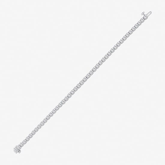 (F / Si2) Womens 7 Ct.T.W. Lab Grown White Diamond 10K Gold 7 Inch Tennis Bracelet