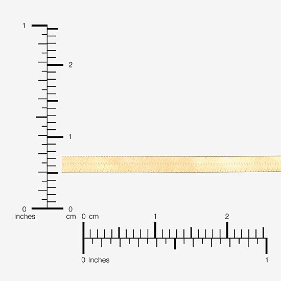 Made in Italy Womens 10K Gold 7.25 Inch Solid Herringbone Chain Bracelet