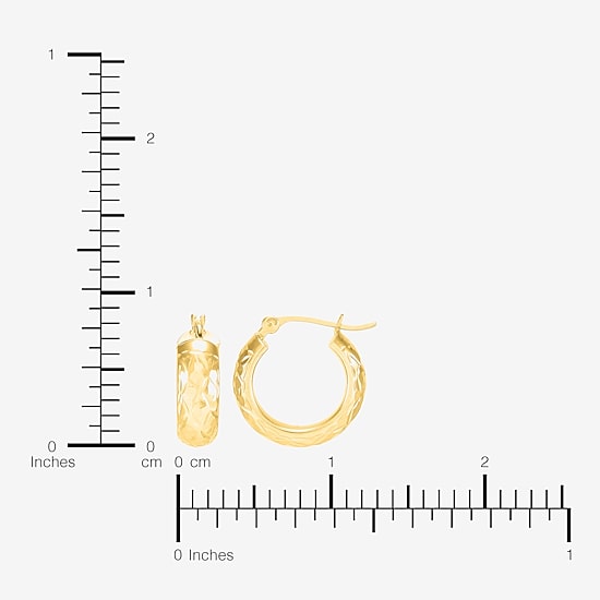 Womens 10K Gold 15mm Round Hoop Earrings
