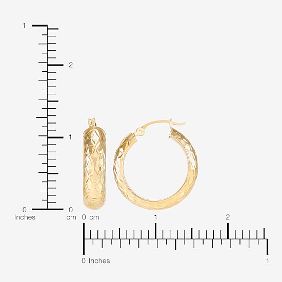 Womens 10K Gold 20mm Circle Round Hoop Earrings