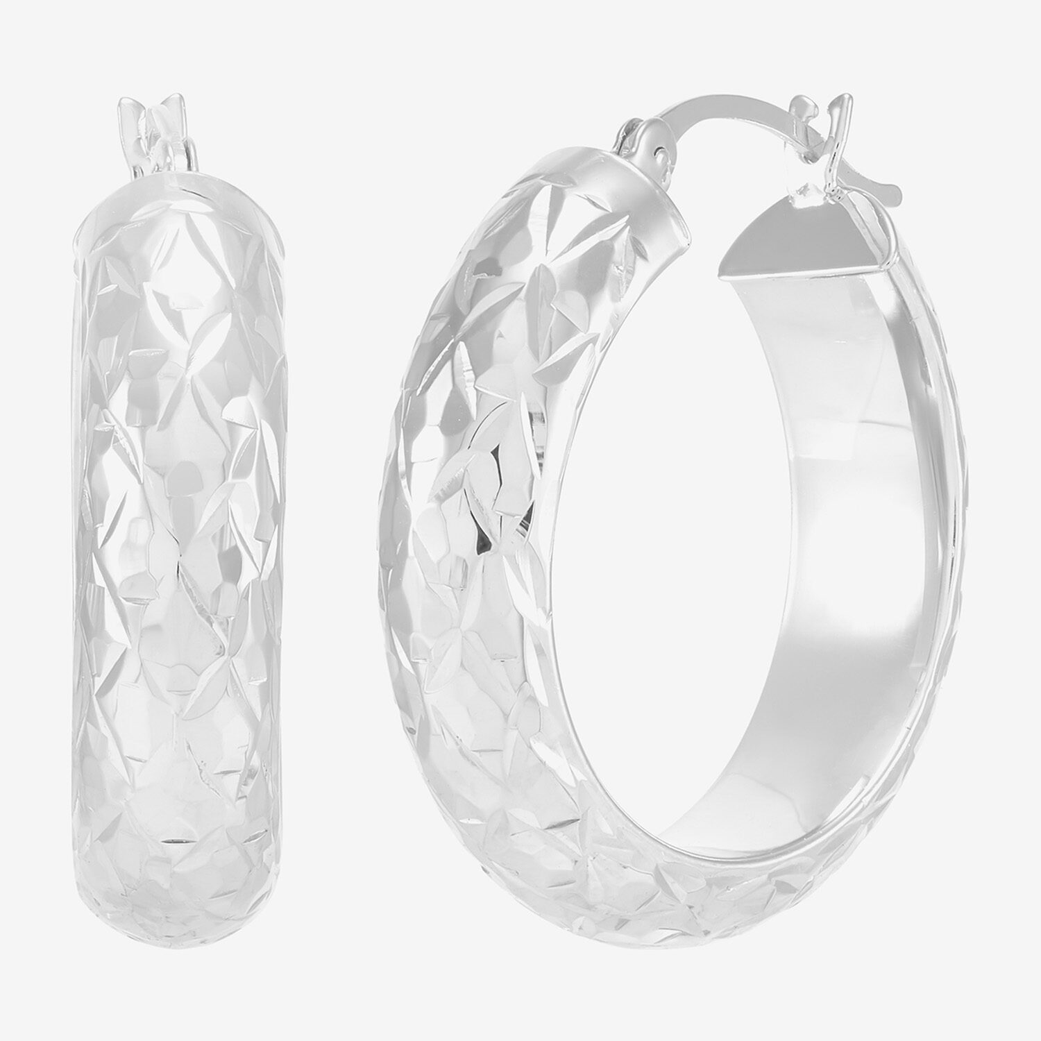 Womens 10K Gold 20mm Circle Round Hoop Earrings