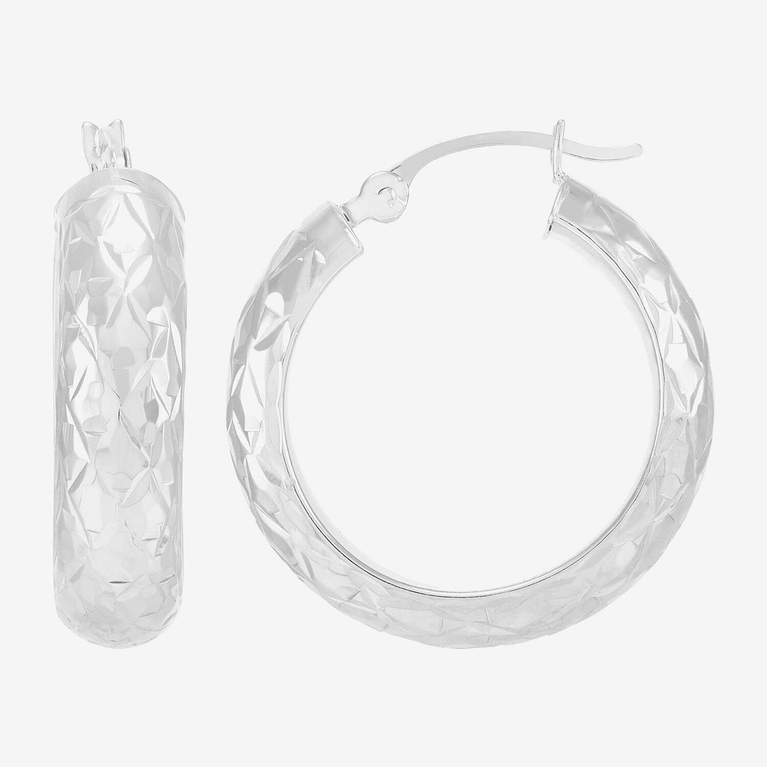 Womens 10K Gold 20mm Circle Round Hoop Earrings